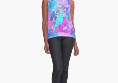 Trippy Buddha – Contrast Tank -full front view