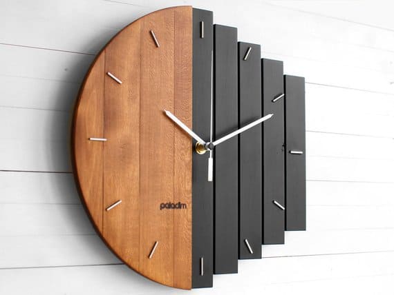 Industrial Wall Clock, Unique Wall Clock, Home Gift Clock, Unusual Wall Clock, Component Clock, Wood Clock, Abstract Style, Industrial Decor